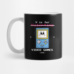 V Is For Video Games Funny Valentines Day Gamer Mug